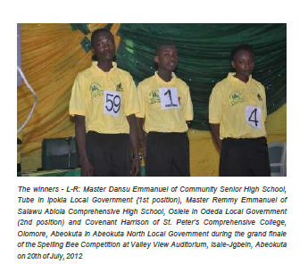 Spelling Bee Winners